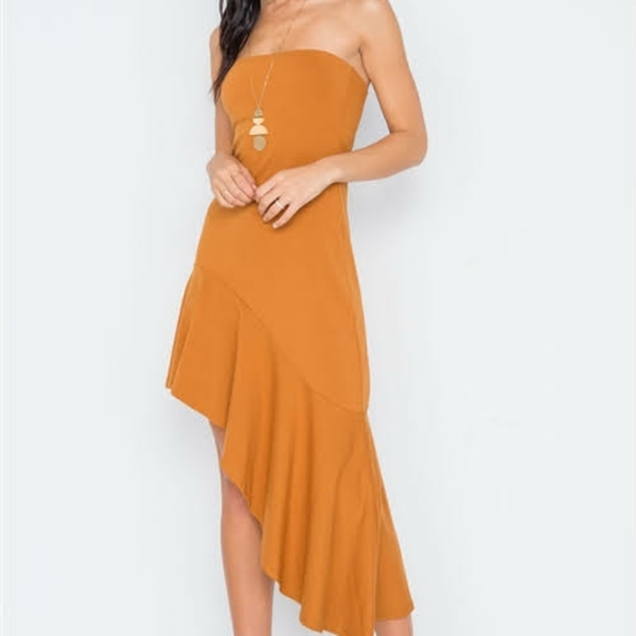 Chic Clay Strapless Dress - Picture 2 of 4